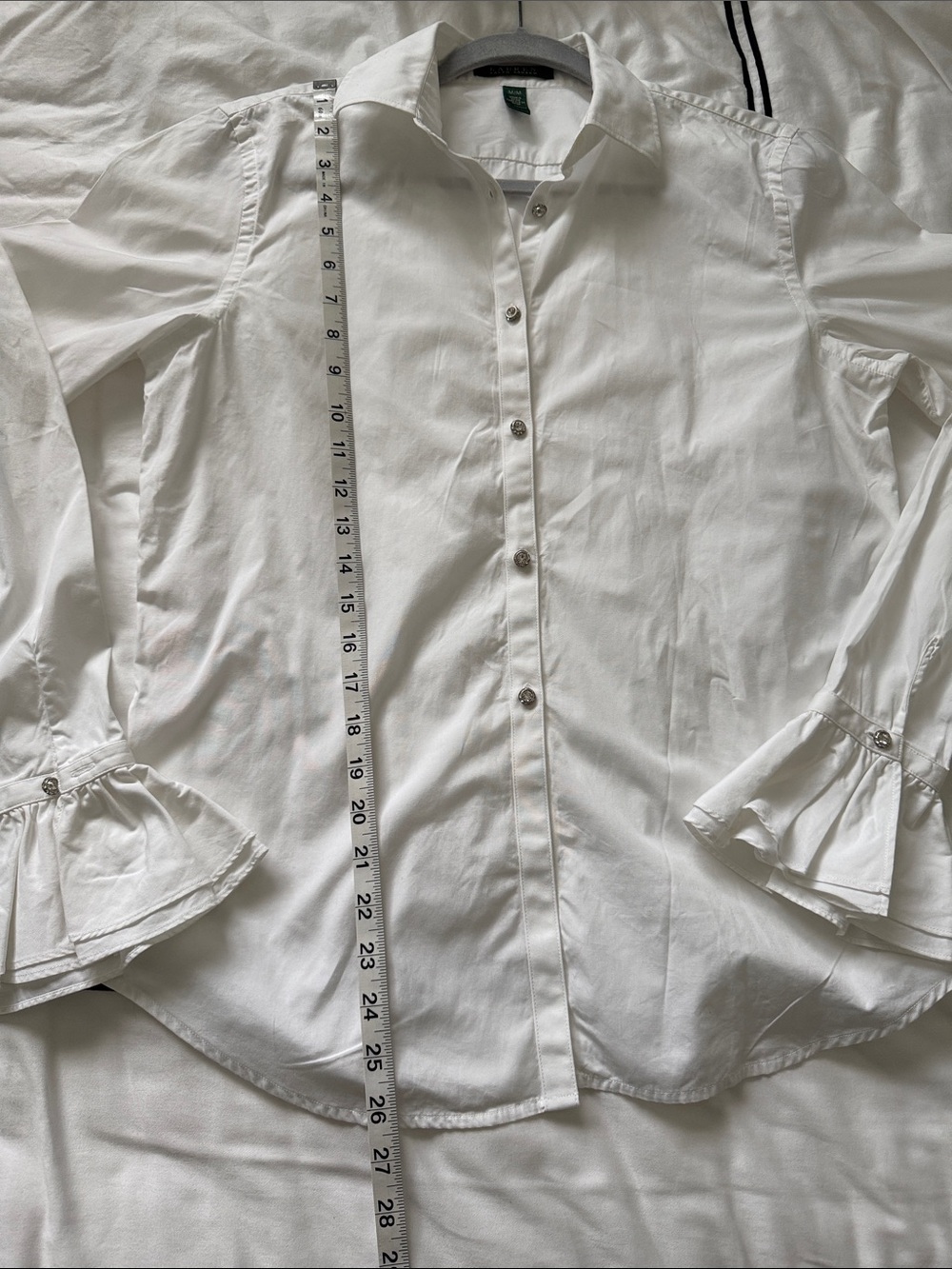 Ralph Lauren White Cotton Button-Down Shirt - Picture 5 of 7